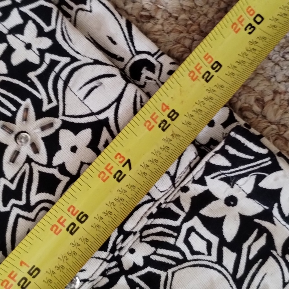 ⭐ Linen/cotton Flower Print with Sequence Long Sleeve Top Blouse Summer P petite - Picture 8 of 11
